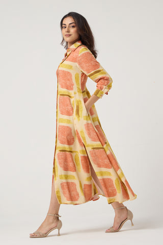 Mosaic Linen Pocket Midi