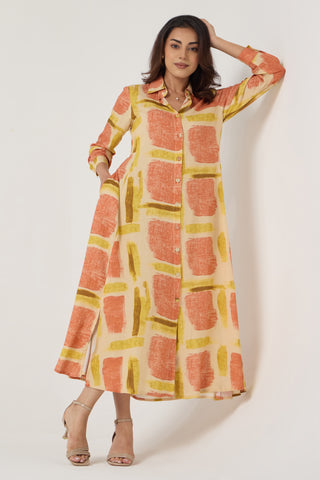 Mosaic Linen Pocket Midi