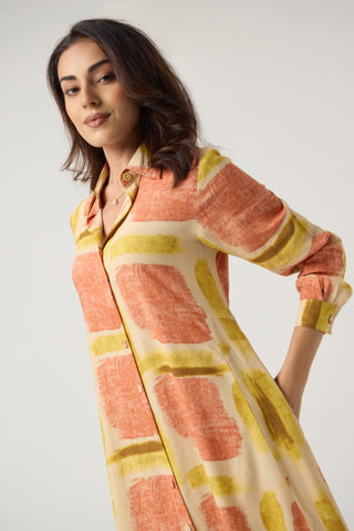 Mosaic Linen Pocket Midi