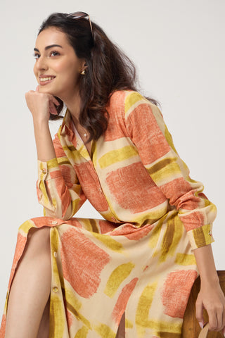 Mosaic Linen Pocket Midi