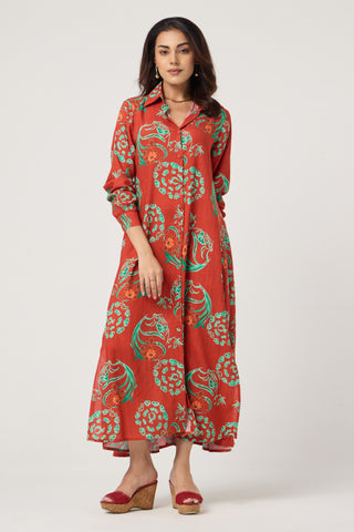 Saffron Linen Pocket Midi