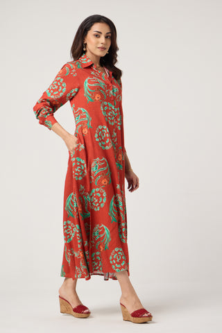 Saffron Linen Pocket Midi