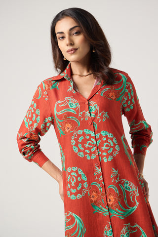 Saffron Linen Pocket Midi