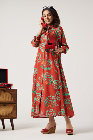 Saffron Linen Pocket Midi