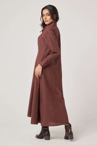 Cocoa Linen Pocket Midi